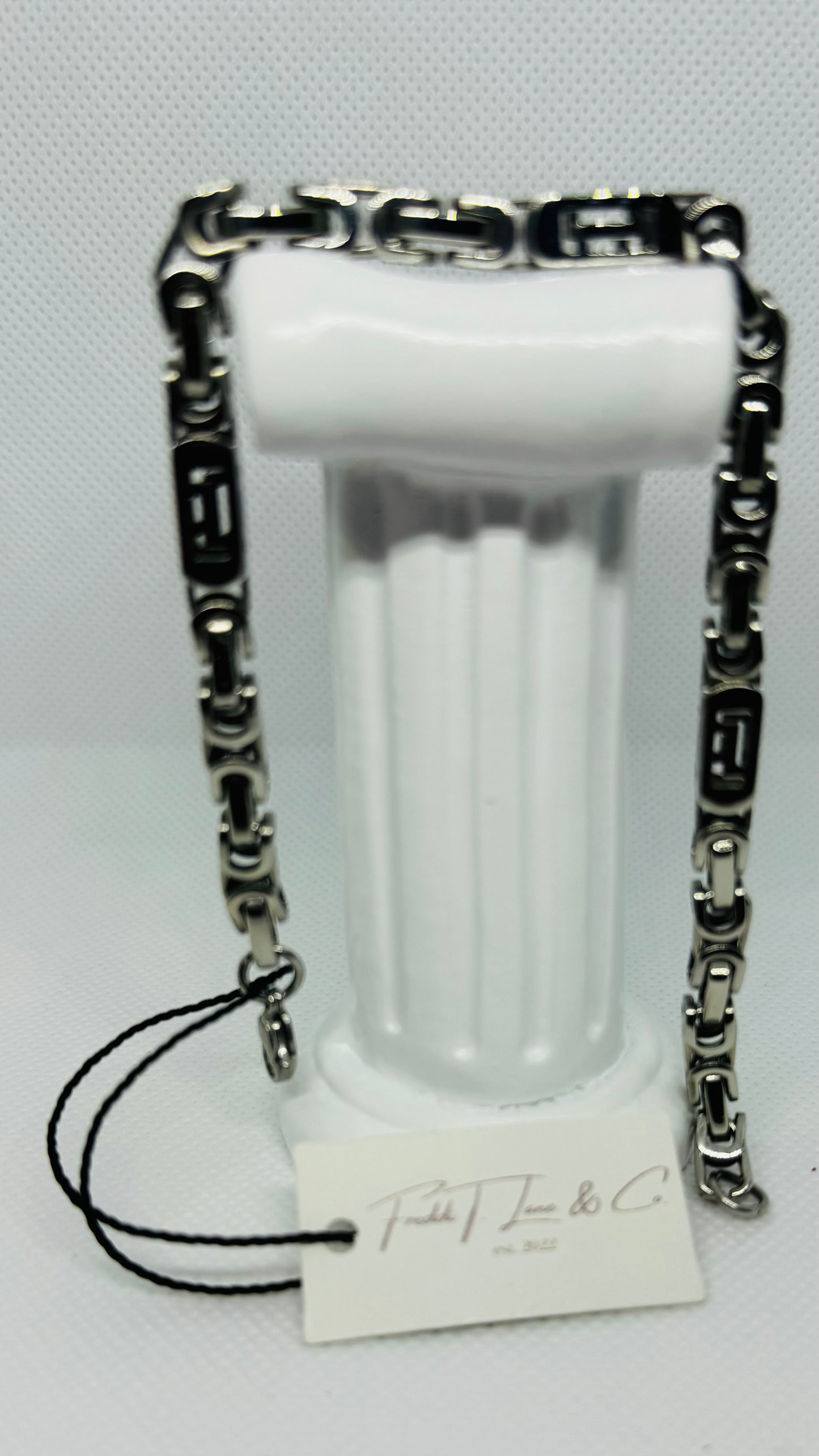 Men's Stirrup Link Stainless Steel Bracelet 8.5"