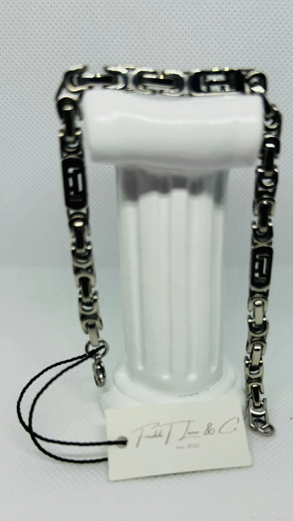 Men's Stirrup Link Stainless Steel Bracelet 8.5"