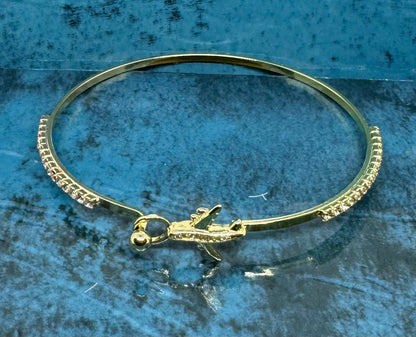 I Fly Gold Filled Airplane Bangle