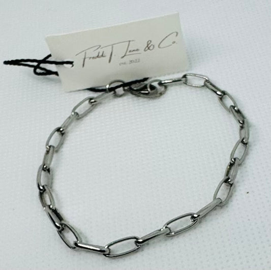 Paperclip Link 3mm Bracelet 7"