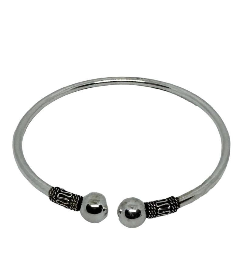Sterling Silver Open End Cuff Bangle