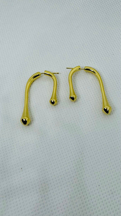 Gold Libra Stud Earrings