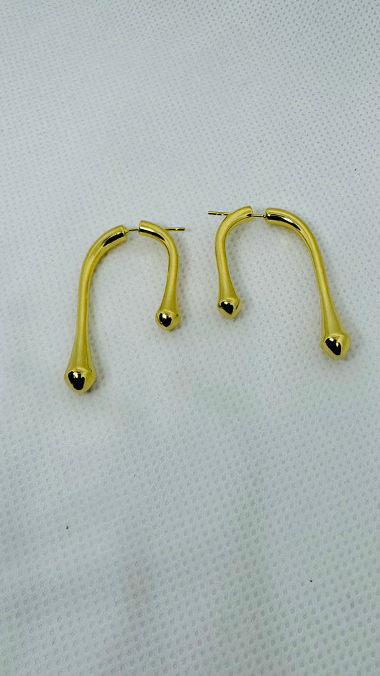 Gold Libra Stud Earrings